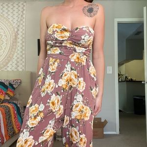 Pink floral jumper size M